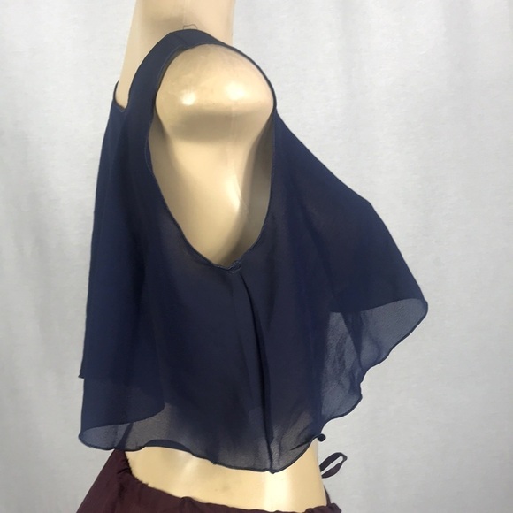 Zuliana sheer crop blue sleeveless crop top Made in USA. New With Tags - Picture 2 of 3